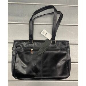 Va Smith‎ Black Leather Tote Bag